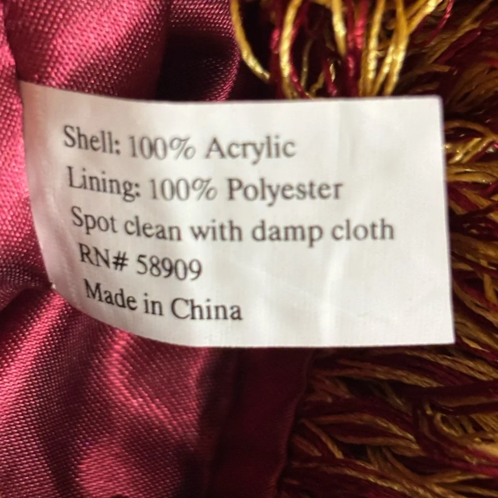 Pair Of Large Elegant Christmas Stockings Burgundy Gold Tassels Mom Dad Tapestry